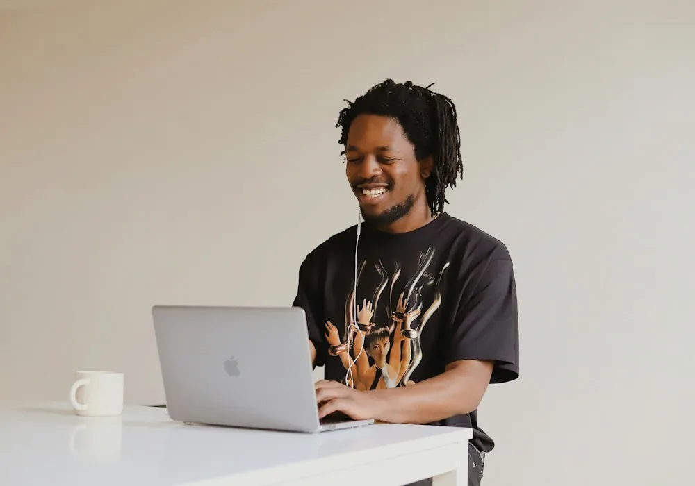 Indian freelancer working on MacBook